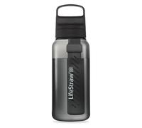 LifeStraw Go Series - BPA-Free Water Filter Bottle for Travel and Everyday Use Removes Bacteria, Parasites and Microplastics, Improves Taste, 1L Nordic Noir