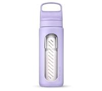 LifeStraw Go Glass Water Filter Bottle with Sleeve, 20 oz, Provence Purple