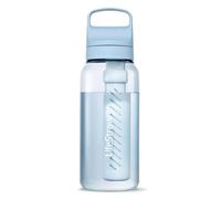 LifeStraw Go Series - BPA-Free Water Filter Bottle for Travel and Everyday Use Removes Bacteria, Parasites and Microplastics, Improves Taste, 1L Aegean Sea