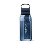 LifeStraw Go Series - BPA-Free Water Filter Bottle for Travel and Everyday Use Removes Bacteria, Parasites and Microplastics, Improves Taste, 1L Aegean Sea