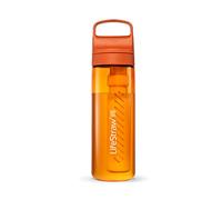 LifeStraw Go Series - BPA-Free Water Filter Bottle for Travel and Everyday Use Removes Bacteria, Parasites and Microplastics, Improves Taste, 22oz Kyoto Orange