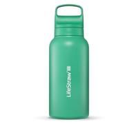 LifeStraw Go Series - Insulated Stainless Steel Water Filter Bottle for Travel and Everyday Use, 1L Cactus Green