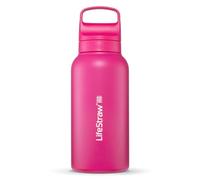 LifeStraw Go Series - Insulated Stainless Steel Water Filter Bottle for Travel and Everyday Use, 1L Orchid Pink