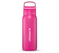 LifeStraw Go Series - Insulated Stainless Steel Water Filter Bottle for Travel and Everyday Use, 24oz Orchid Pink