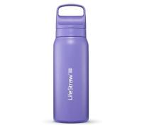 LifeStraw Go Series - Insulated Stainless Steel Water Filter Bottle for Travel and Everyday Use, 24oz Thistle Purple