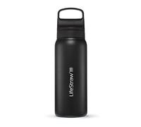 LifeStraw Go Series - Insulated Stainless Steel Water Filter Bottle for Travel and Everyday Use Removes Bacteria, Parasites and Microplastics, Improves Taste, 24oz Nordic Noir