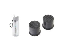LifeStraw Go Water Bottle with Filter; 22oz; Clear & ® LSCARB410 7640144283636_Silber_M Activated Carbon Capsule Replacement (2-Piece), Hollow Fibre, Grey