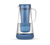 LifeStraw Home- Water Filter Pitcher, 7-Cup, Glass with Silicone Base, Stormy Blue, for Everyday Protection Against Bacteria, parasites, microplastics, Lead, Mercury, PFAS and a Variety of Chemicals
