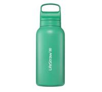 LifeStraw Go Series - Insulated Stainless Steel Water Filter Bottle for Travel and Everyday Use, 1L Cactus Green
