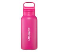 LifeStraw Go Series - Insulated Stainless Steel Water Filter Bottle for Travel and Everyday Use, 1L Orchid Pink