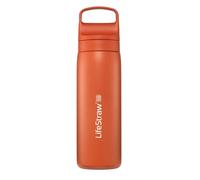 LifeStraw Go Series - Insulated Stainless Steel Water Filter Bottle for Travel and Everyday Use, 18oz Kyoto Orange