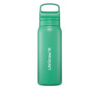 LifeStraw Go Series - Insulated Stainless Steel Water Filter Bottle for Travel and Everyday Use, 24oz Cactus Green