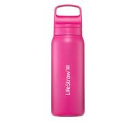 LifeStraw Go Series - Insulated Stainless Steel Water Filter Bottle for Travel and Everyday Use, 24oz Orchid Pink