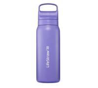 LifeStraw Go Series - Insulated Stainless Steel Water Filter Bottle for Travel and Everyday Use, 24oz Thistle Purple
