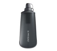 LifeStraw Peak Series - Collapsible Squeeze Bottle Water Filter System - 650ml for Trail Running, Through Hiking, Travel, Cycling, and Fishing, Dark Mountain Gray