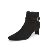 LifeStride Fawn Zip Short Boots, Black Microsuede, 11