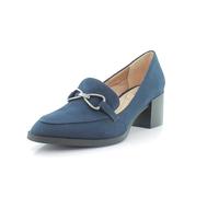 LifeStride Women's Devyn 2 Block Heel Loafer, Lux Navy Fabric, 8.5 Wide