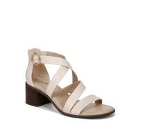 LifeStride Women's Heritage Strappy Block Heel Dress Sandals, Cream, 10 Wide