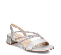 LifeStride Women's Joy Strappy Sandal Heeled, Silver, 2.5 UK