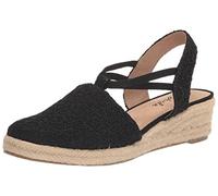 LifeStride Women's Katrina 2 Espadrille Wedge Loafer, Black Crochet, 6 UK