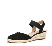 LifeStride Women's Kimmie Wedge Espadrilles Sandal, Black Canvas, 6 UK