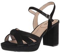 LifeStride Women's Lucky Heeled Sandal, Black Velvet, 9 UK