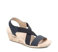 LifeStride Women's Mexico Wedge Sandal, Black, 7 UK