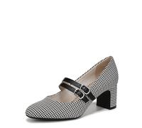 LifeStride Women's True Block Heel Mary Jane Dress Shoe, Black/Bone Houndstooth, 5.5