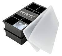 Lifestyle 2.0 Ice Cube Tray with Lid Made of Silicone Ice Cube Tray Pack of 2 BPA-Free for 16 Large 5 cm XXL Ice Cubes