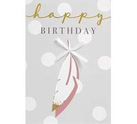 Lifestyle Birthday Card - Feather Applique with Bow - 11.6 x 16.6 cm