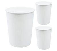 Lifestyle comfort ltd LSC Round Trash Can Bin Lightweight & Sturdy Plastic 5L Waste Paper Bin for Office Kitchen Bedroom & Bathroom Waste Basket Garbage Can Home Office Accessories (PACK OF 3, WHITE)
