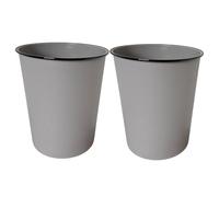 Lifestyle comfort ltd LSC Round Trash Can Bin Lightweight & Sturdy Plastic 5L Waste Paper Bin for Office Kitchen Bedroom & Bathroom Waste Basket Garbage Can Home Office Accessories (PACK OF 2, GREY)