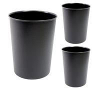 Lifestyle comfort ltd LSC Round Trash Can Bin Lightweight & Sturdy Plastic 5L Waste Paper Bin for Office Kitchen Bedroom & Bathroom Waste Basket Garbage Can Home Office Accessories (PACK OF3, BLACK)