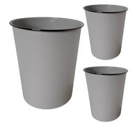 Lifestyle comfort ltd LSC Round Trash Can Bin Lightweight & Sturdy Plastic 5L Waste Paper Bin for Office Kitchen Bedroom & Bathroom Waste Basket Garbage Can Home Office Accessories (PACK OF 3, GREY)