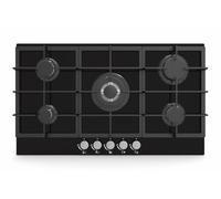 Lifestyle Essentials LSGOG90BK Black Gas On Glass 90cm Hob