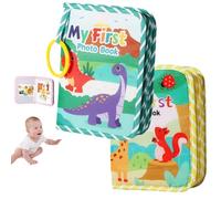 Lifesunny My First Baby Photo Book with Safe Mirror, My First Photo Album for Baby, Soft Photo Album Holds 4x6 Pictures, for Memory Album Babies Shower (Green+Yellow,2PCS)