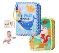 Lifesunny My First Baby Photo Book with Safe Mirror, My First Photo Album for Baby, Soft Photo Album Holds 4x6 Pictures, for Memory Album Babies Shower (Yellow+Blue,2PCS)