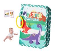 Lifesunny My First Baby Photo Book with Safe Mirror, My First Photo Album for Baby, Soft Photo Album Holds 4x6 Pictures, for Memory Album Babies Shower (Green,1PCS)