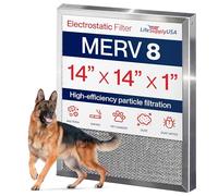 LifeSupplyUSA Replacement Heavy Duty 14x14x1 Aluminum Electrostatic Washable Air Purifier A/C Filter for Central HVAC Conditioner Furnace Systems