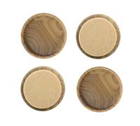 Lifeswonderful - 4x Felt Base Castor Cups - Non Slip - Protect Your Floors & Prevent Furniture From Moving or Rolling (Darker Wood Effect)