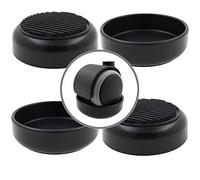 Lifeswonderful - 4x Rubber Base Black Castor Cups - Non Slip - Protect Your Floors & Prevent Furniture from Moving or Rolling