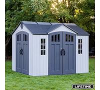 Lifetime 10Ft X 8Ft (3 X 2.4M) Dual Entry Outdoor Storage Shed - Model 60467 Weatherproof Plastic, Lockable Doors, Floor Included