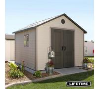 Lifetime 11 X 11Ft Outdoor Storage Shed Model 6433, Hdpe Double Wall Construction, Steel Reinforced, Floor Included, Uv Protected