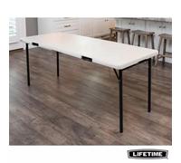 Lifetime 6Ft Fold-In-Half Commercial Grade Table Seats 8, Auto-Lock Folding Design, Indoor & Outdoor Use, Hdpe Top