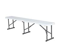 LIFETIME 80305 White 6ft 1.83m FoldinHalf Portable Indoor/Outdoor Bench