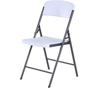 LIFETIME 80923 Essential Folding Chair, White Granite