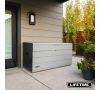 Lifetime 984 Litre (260 Gallon) Deck Box With Divider Outdoor Storage Chest, Lockable Lid, Uv & Weather Resistant, Soft-Close Stru