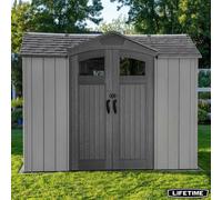 Lifetime 9Ft 4" X 7Ft Outdoor Storage Shed - Steel-Reinforced Hdpe, Uv Protected, Custom Shelving, Lockable Doors, Skylight