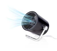 Lifetime Air Mini Electric Fan 5 V Table Fan 2 Speeds - Small Compact and Portable - USB Fan with Cable - 118 x 118 x 125 mm - Plastic - Black