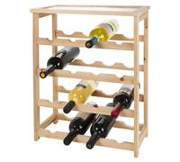 lifetime Bamboo wine rack with 4 shelves for 16 bottles, 46 x 23 x 55 cm, brown, 1 pack